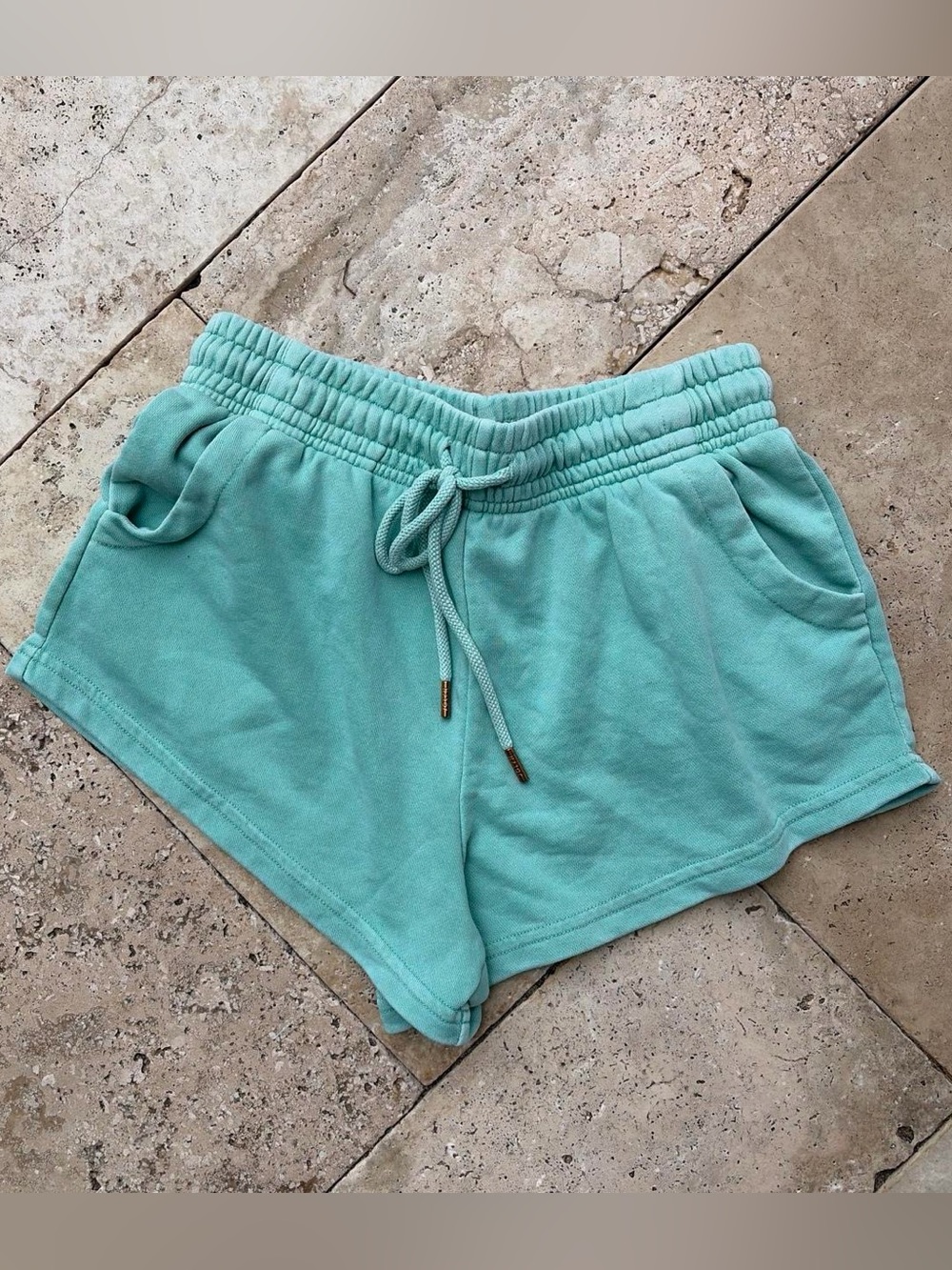 Jolyn Turquoise Drawstring Lounge Shorts
